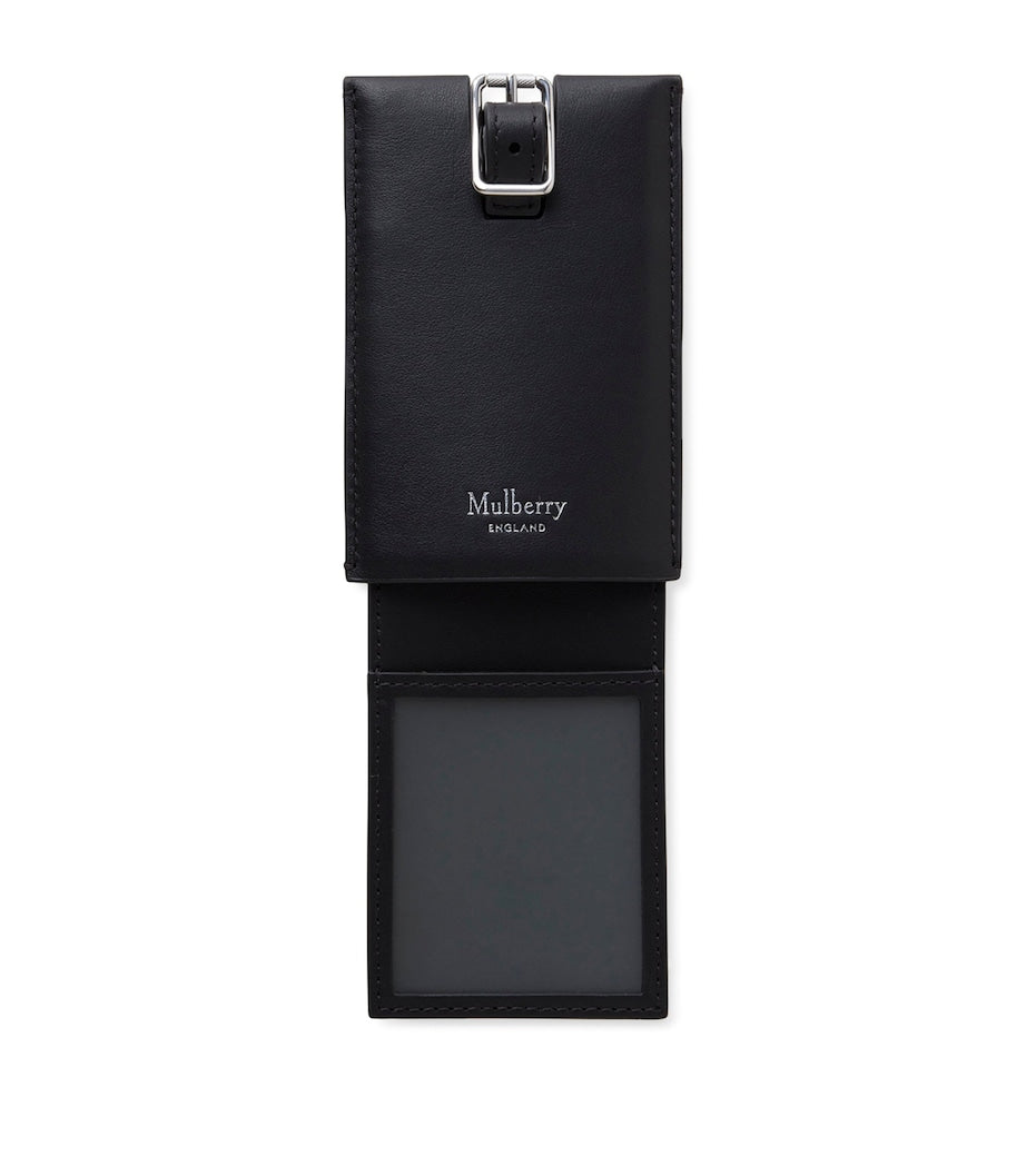 Mulberry calfskin logo luggage tag, imported from the UK