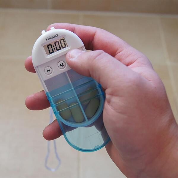 Lifemax pill box reminder with countdown timer and alarms (British brand)