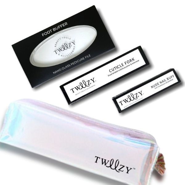 Tweezy Mani-Pedi Kit Nail Buffer Foot Buffer Cuticle Pusher GOODS Superdrug   