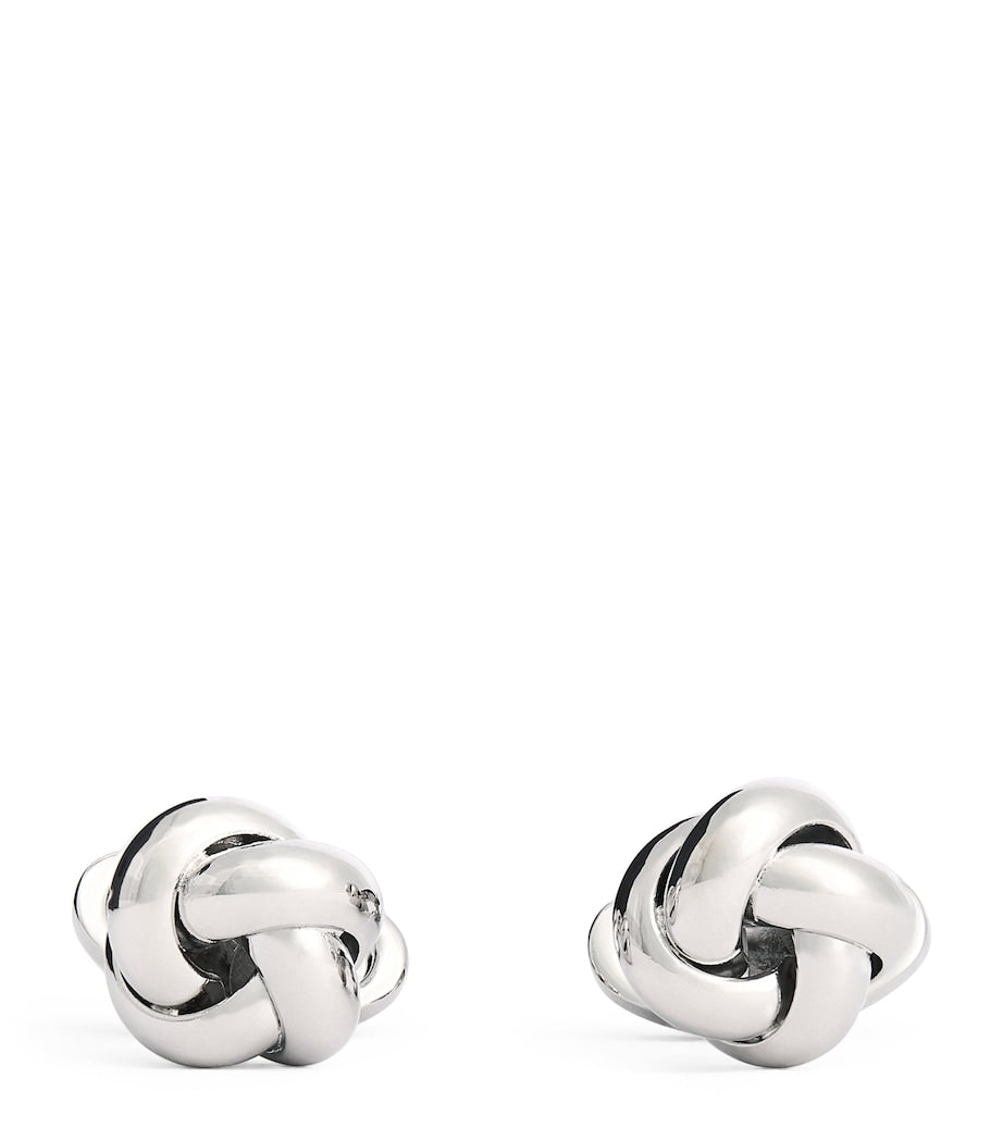 Babette Wasserman rhodium-plated metal knot cufflinks (British brand)