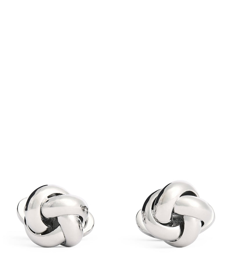 Babette Wasserman rhodium-plated metal knot cufflinks (British brand)