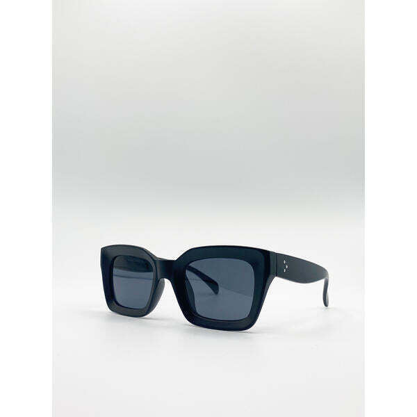 SVNX oversized square sunglasses black frame smoke lens - British product