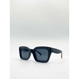 SVNX oversized square sunglasses black frame smoke lens - British product