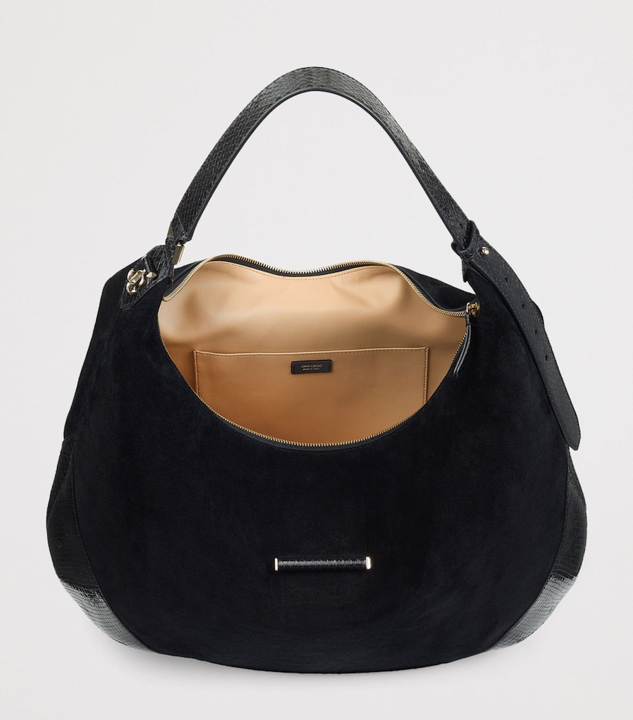 Jimmy Choo Bar large suede shoulder bag, UK version