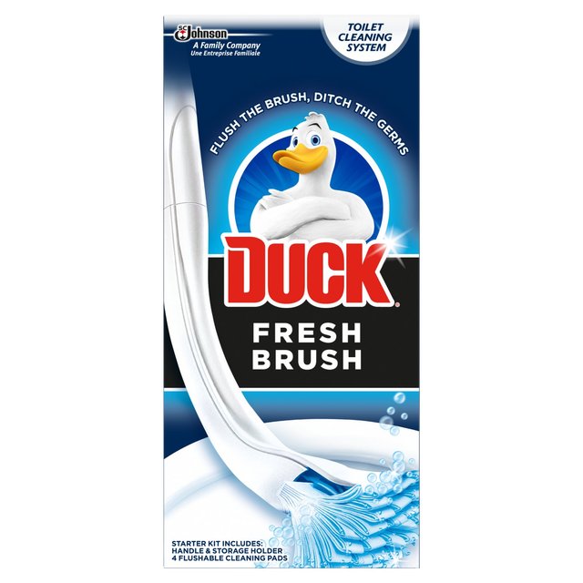 Duck Toilet Fresh Brush Starter Kit 1 Handle 4 Refills Bathroom M&S   