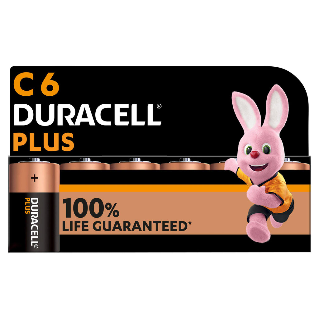 Duracell Plus Alkaline C Batteries, pack of 6