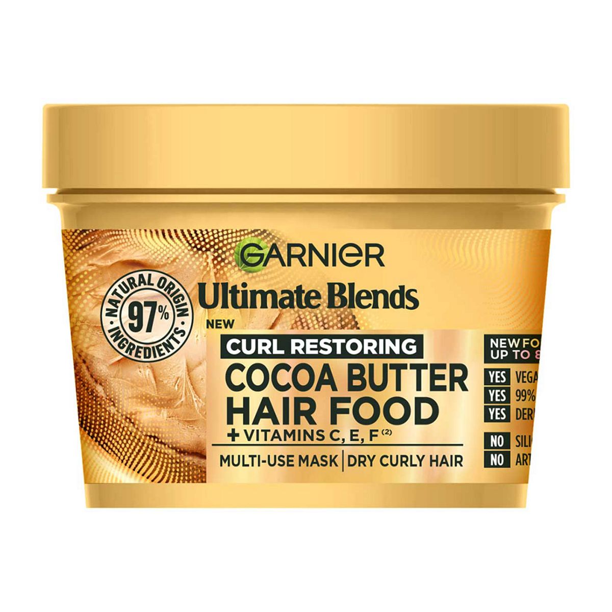 Garnier Ultimate Blends Cocoa Butter 3-in-1: Pre-shampoo, Conditioner, Hair Mask, for Dry, Curly hair 400ml Haircare & Styling Boots   