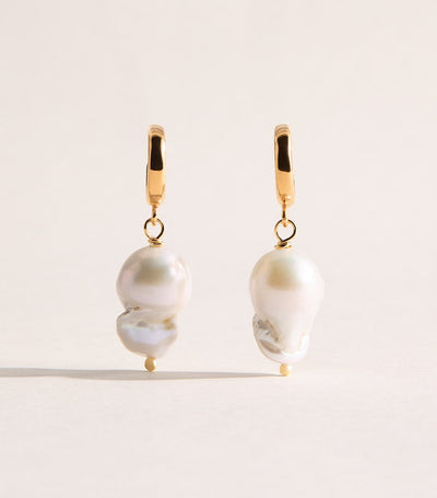 Harrods Hermina Athens Gold-Plated Freshwater Pearl Hoop Earrings- Buy online at McGrocer