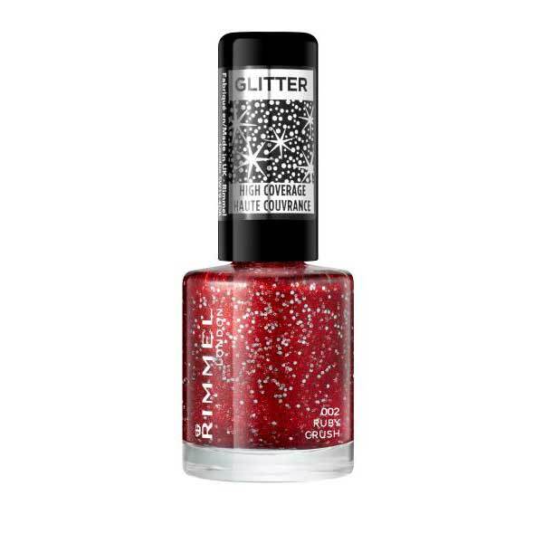 Rimmel Glitter Nail Polish Top Coat, Ruby Crush, 8ml GOODS Superdrug   