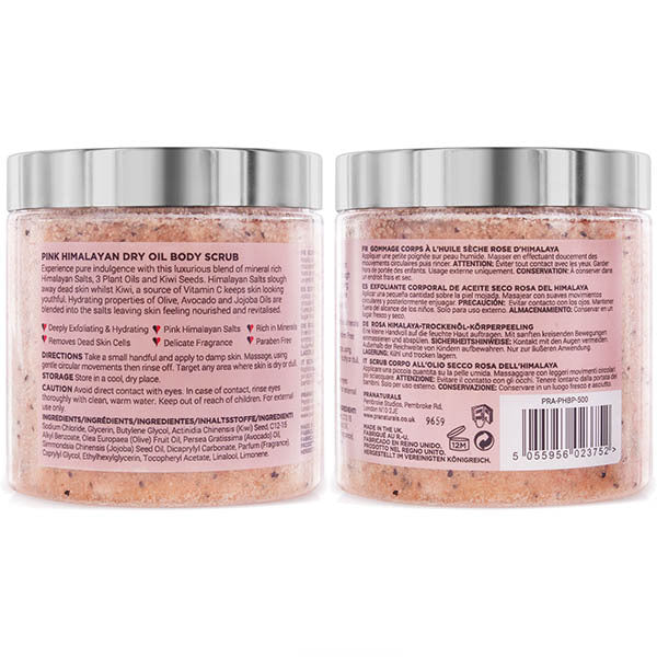 PraNaturals Pink Himalayan Dry Oil Body Scrub 500g GOODS Superdrug   