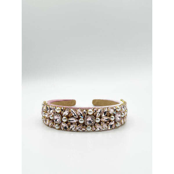SVNX embellished crystal headband in pink - British product