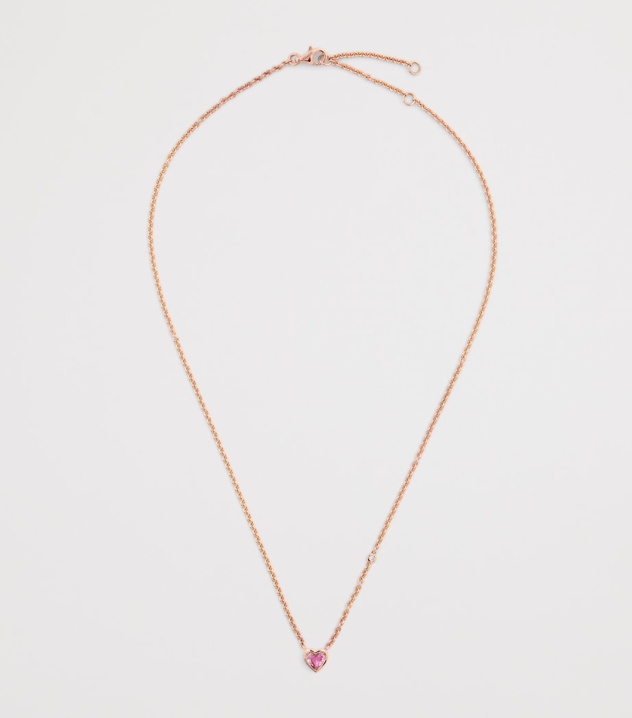 SHAY rose gold sapphire diamond heart necklace (British brand)