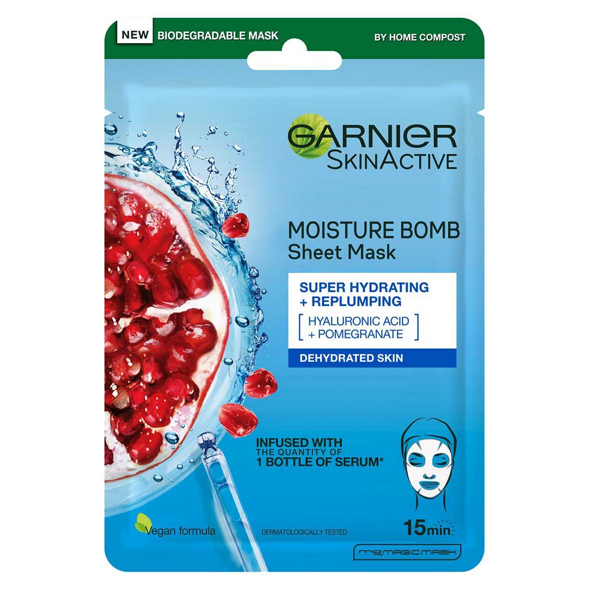 Garnier Moisture Bomb Pomegranate Hydrating Face Sheet Mask Dehydrated Skin 32g Miscellaneous Boots   