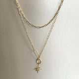 Luxe Tones Sahara 18k gold plated double layer necklace, UK version