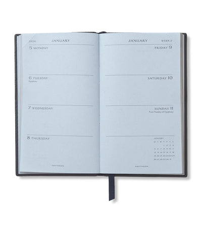 Agenda hebdomadaire en cuir Panama Harrods 2026, 14 cm x 9 cm - Acheter en ligne chez McGrocer