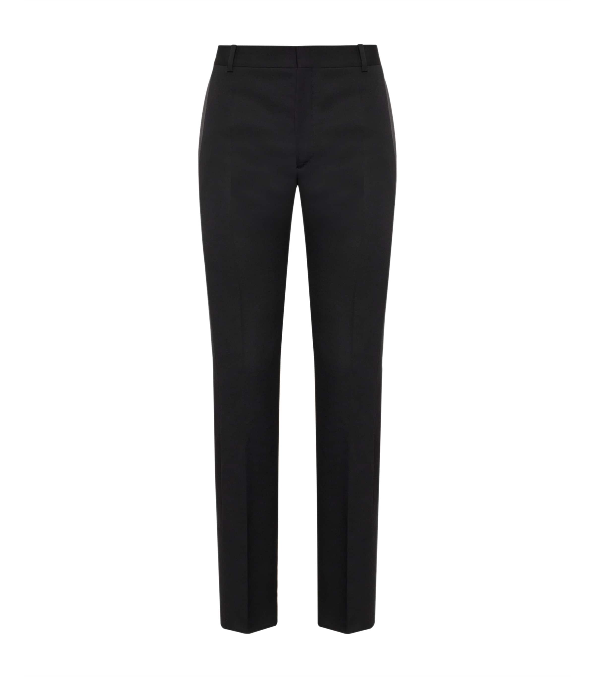 Pantalons ajustés en laine McQueen, importés du Royaume-Uni