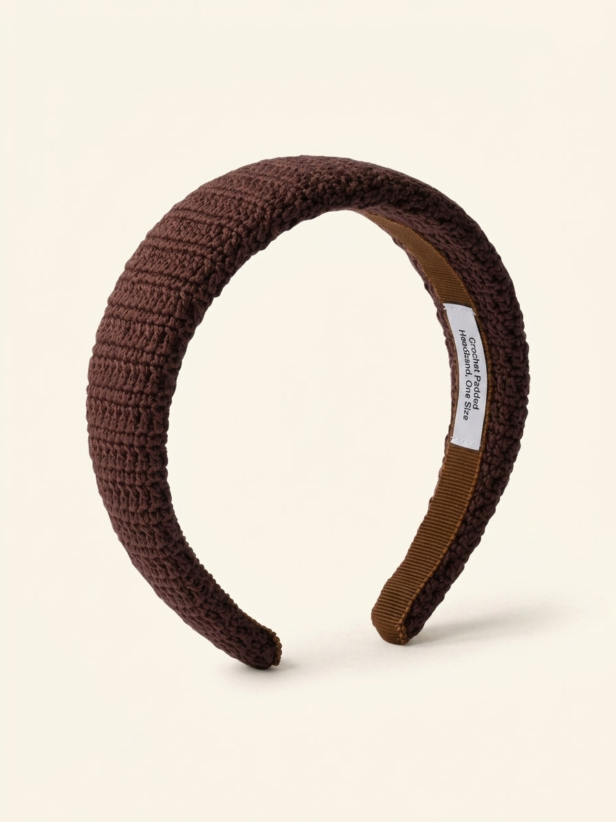 Prada cotton crochet-knit headband 4cm with logo plaque (British brand)