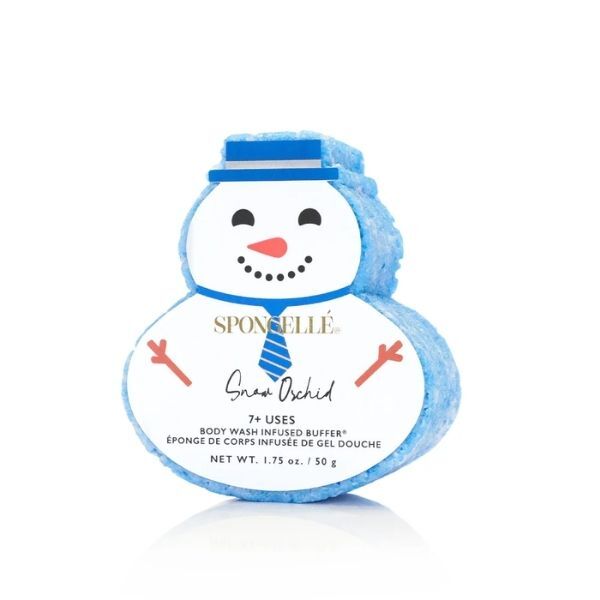 Spongelle holiday snowman buffer Snow Orchid Blue, imported from the UK