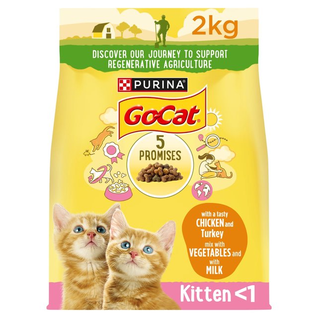 Go-Cat Kitten Chicken Turkey and Milk Dry Cat Food    2kg GOODS M&S   