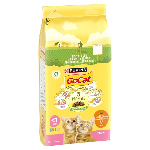 Go-Cat Kitten Chicken Turkey and Milk Dry Cat Food    2kg GOODS M&S   