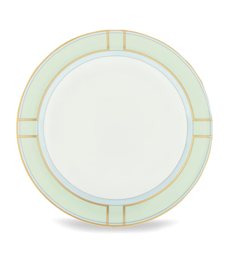 GINORI 1735 porcelain side plate in green 24cm, UK version