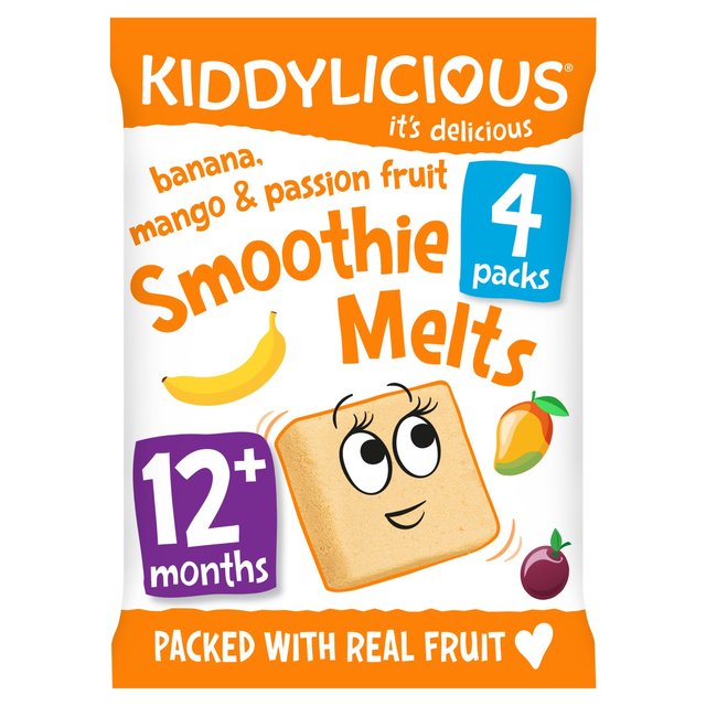 Kiddylicious Banana Mango &amp; Passionfruit Smoothie Melts Baby Snacks Multi   4 x 6g