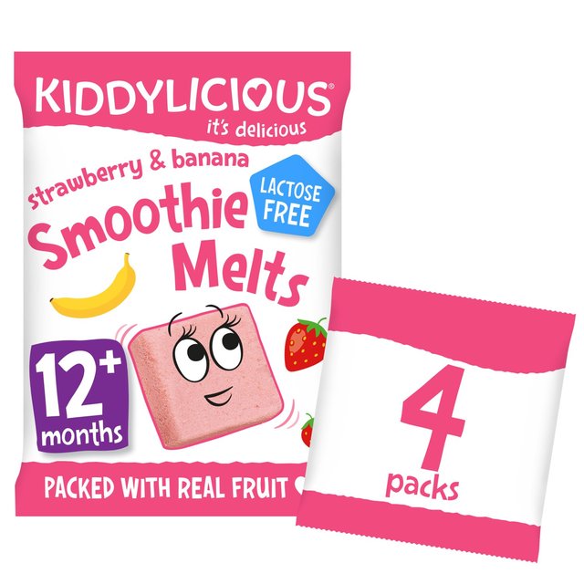 Kiddylicious Strawberry & Banana Smoothie Melts Baby Snacks Multi   4 x 6g