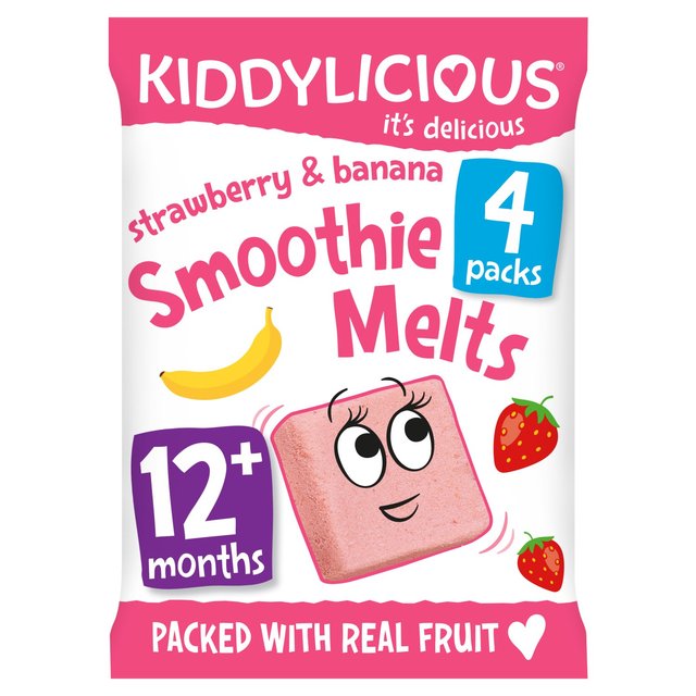 Kiddylicious Strawberry & Banana Smoothie Melts Baby Snacks Multi   4 x 6g GOODS M&S   