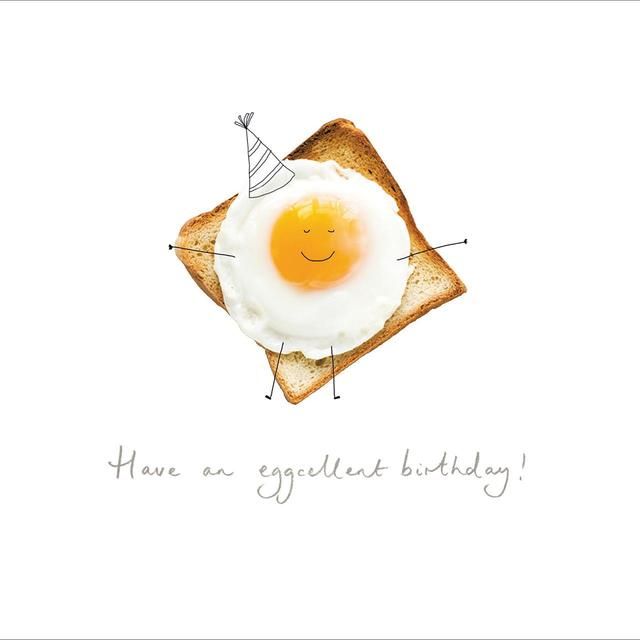 Eggcellent Fried Egg Birthday Card GOODS M&S   