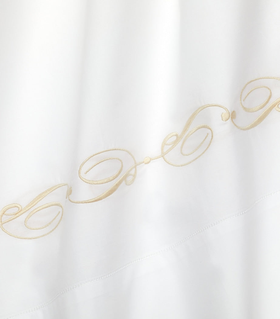 Pratesi embroidered cotton king flat sheet 275cm x 275cm, imported from the UK