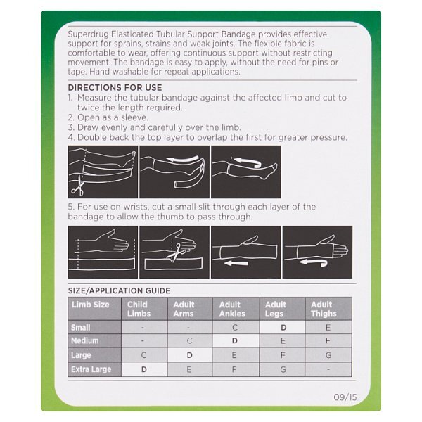 Superdrug Tubular Bandage Size D 7.5cm x 1m GOODS Superdrug   