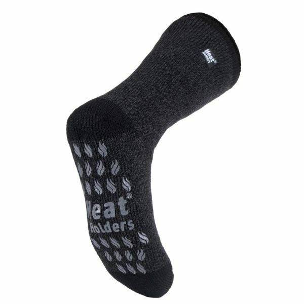 Heat Holders Mens Fleece Lined Thermal Slipper Socks 6-11 UK GOODS Superdrug BLACK TWIST  