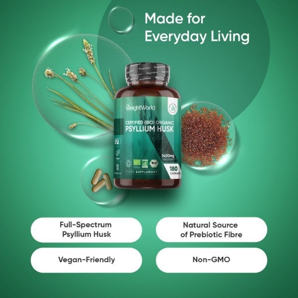 WeightWorld psyllium husk capsules 180 count (British brand)