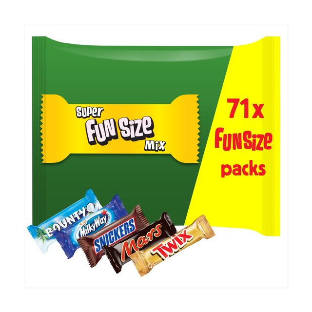 Mars Twix Bounty Snickers Milky Way Funsize Chocolate  Bars Party Bag   1.425kg