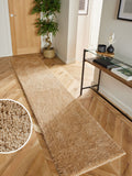 Light Natural Cosy Washable Shaggy Runner