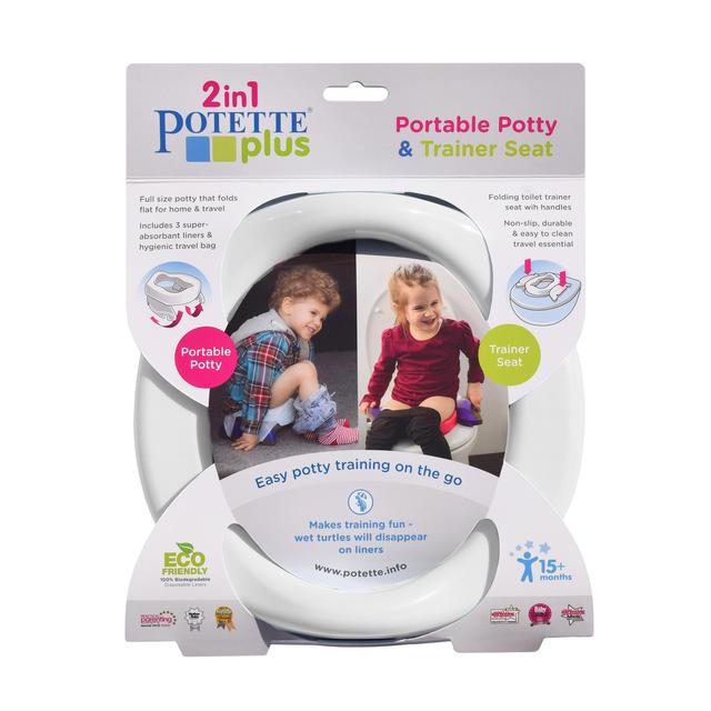 Potette Plus 2in1 Folding Portable Potty White GOODS M&S   