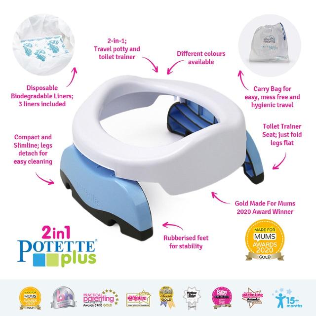 Potette Plus 2in1 Folding Portable Potty White