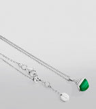 MARLI New York white gold green agate pendant, imported from the UK