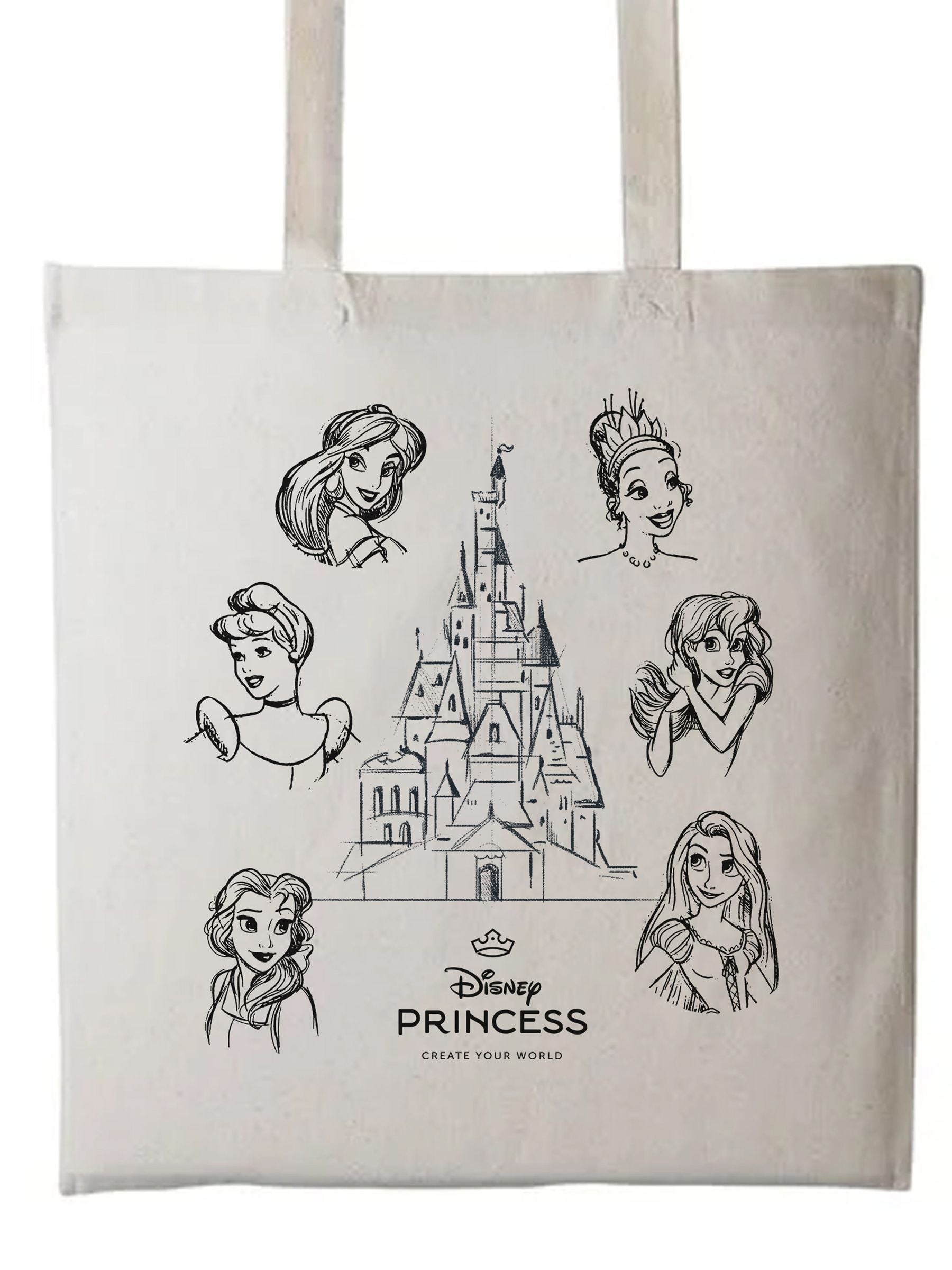 Brands In White Disney Princess Faces tote bag - British product
