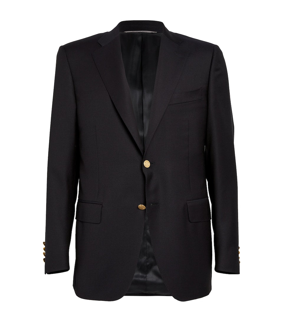 Regular Fit Virgin Wool Overcoat with Notched Lapels