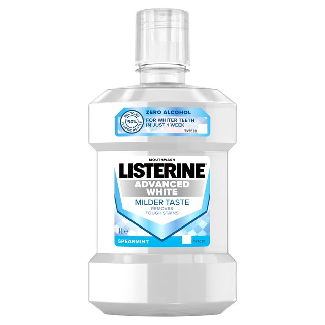 Listerine Advanced White Milder Taste Mouthwash   1L GOODS M&S   