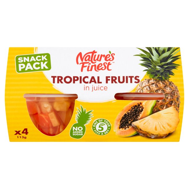 Nature's Finest Fruit Pots Tropical Fruit Salad   4 x 113g GOODS M&S   