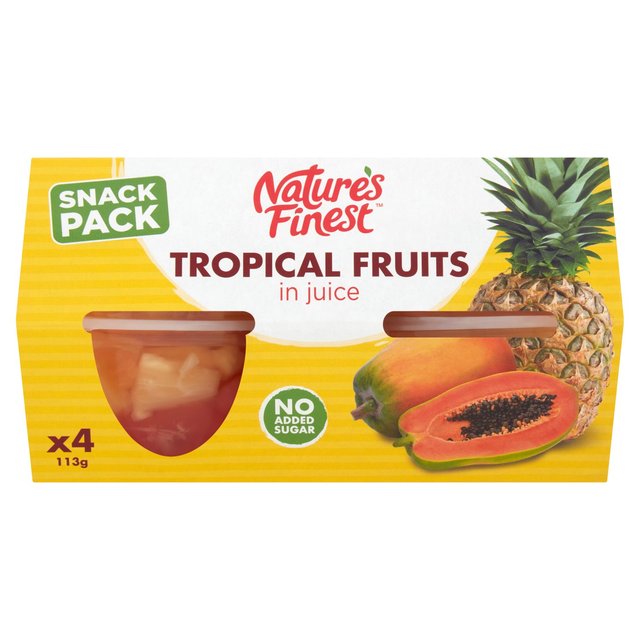 Nature's Finest Fruit Pots Tropical Fruit Salad   4 x 113g