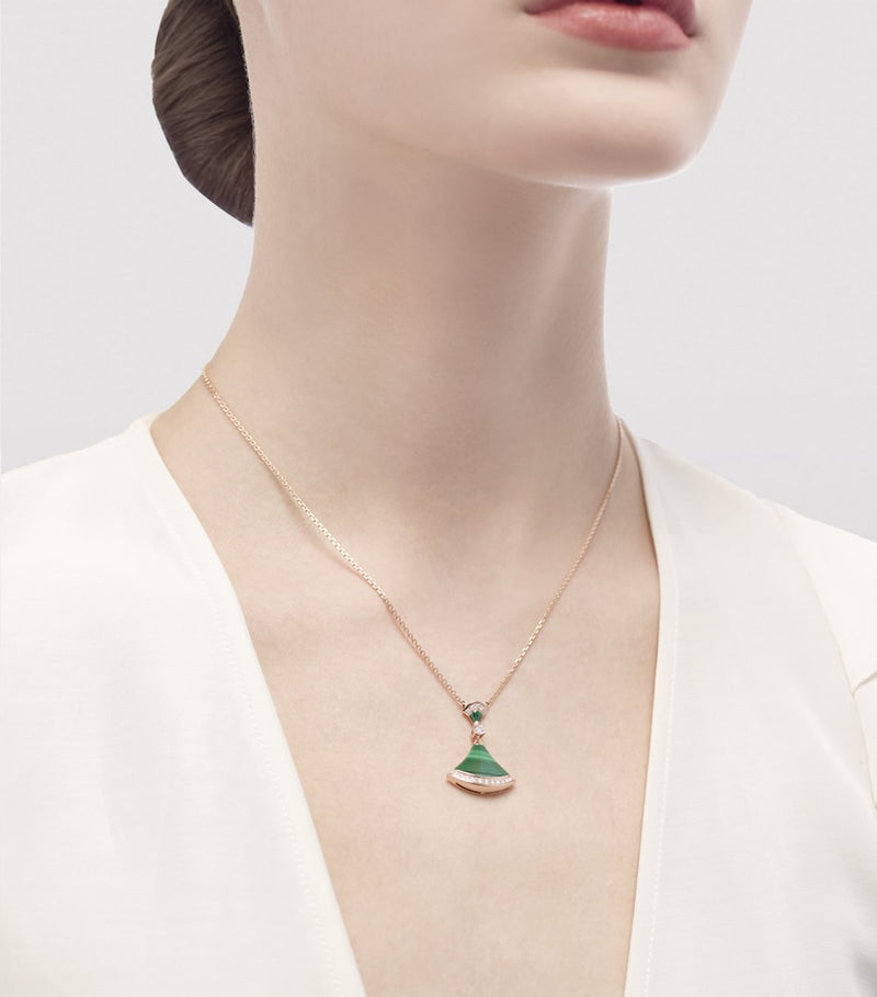 Bvlgari Divas Dream necklace rose gold malachite diamond - British product