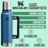 Stanley Legendary Classic insulated thermal bottle 1.4L, imported from the UK