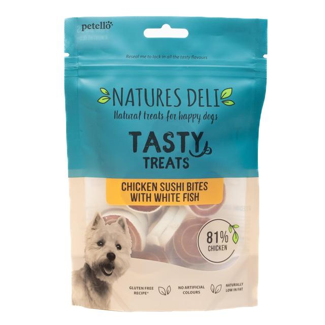 Natures Deli Chicken and Fish Sushi Bites Dog Treats   100g