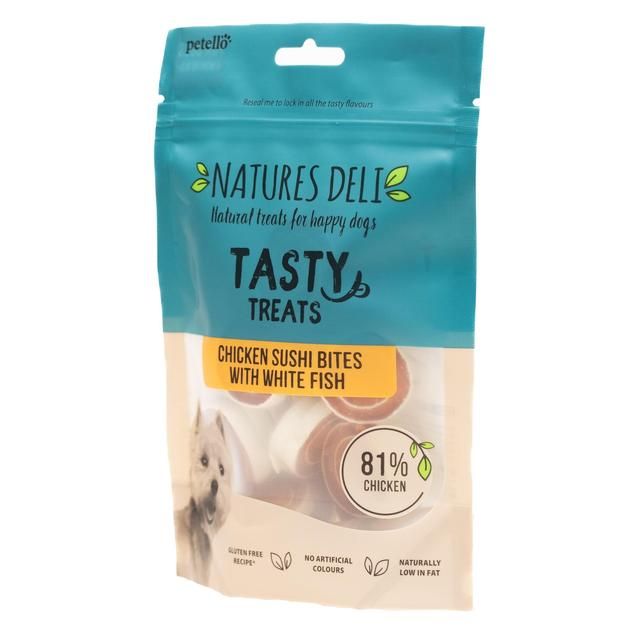 Natures Deli Chicken and Fish Sushi Bites Dog Treats   100g GOODS M&S   