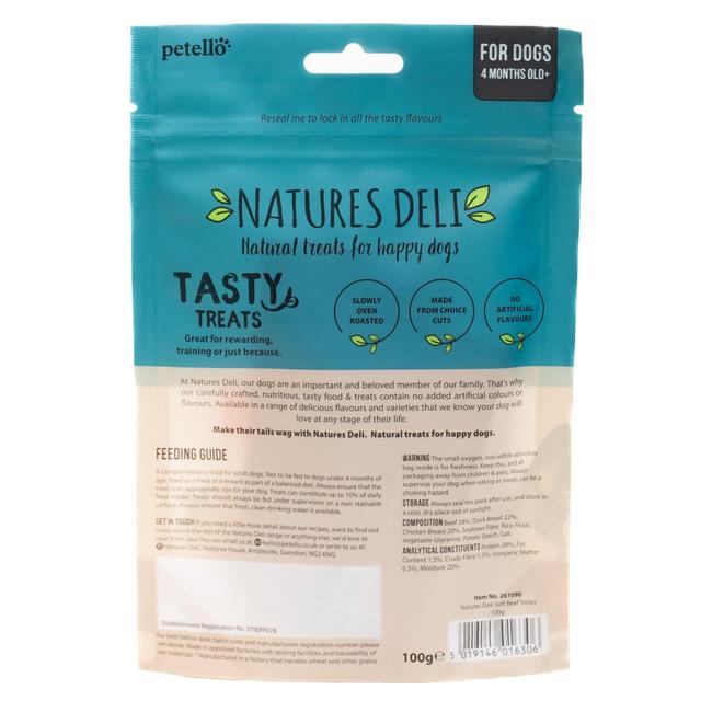 Natures Deli Soft Beef Strips Dog Treats   100g GOODS M&S   