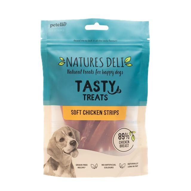 Natures Deli Soft Chicken Strips Dog Treats   100g