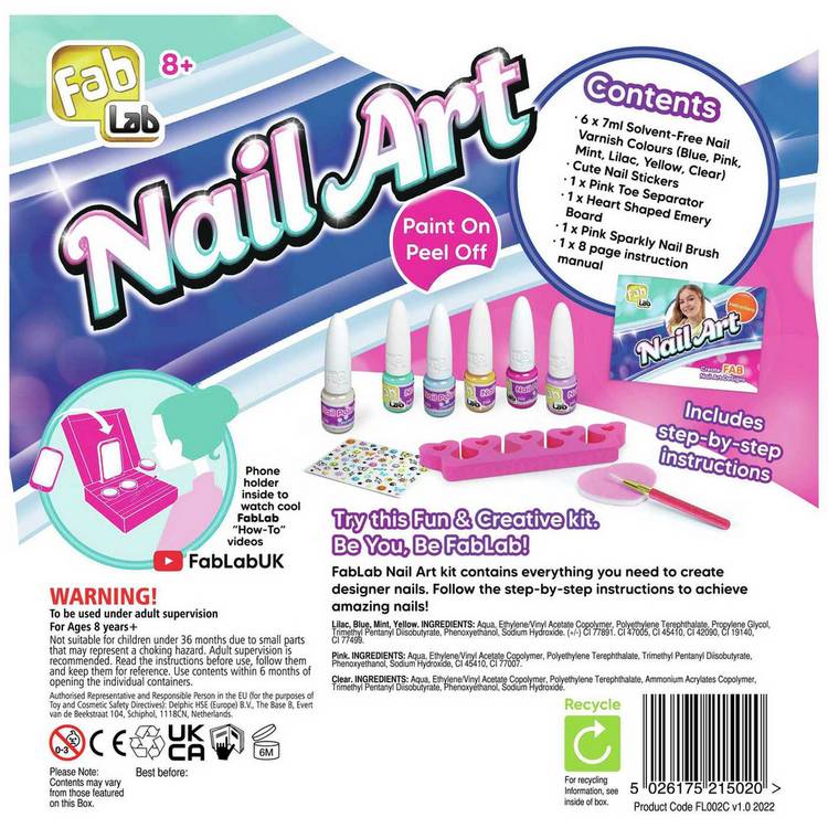 FabLab Nail Art Kit for Kids, imported from the UK
